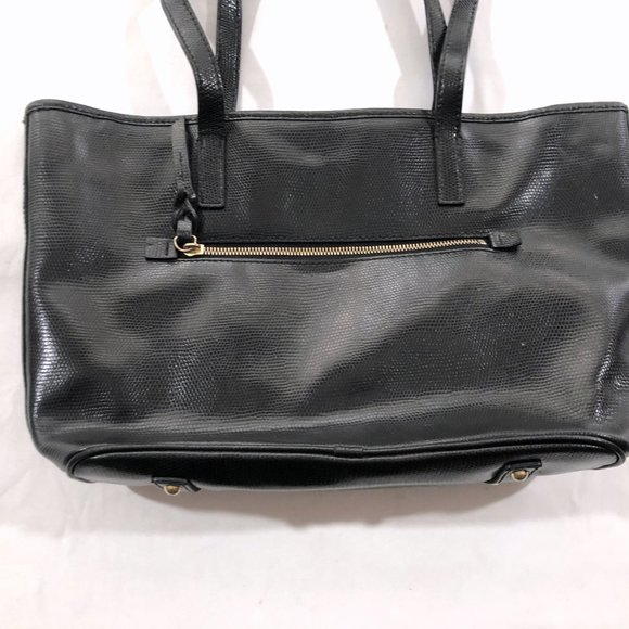 Dooney & Bourke Black Embossed Leather Tote Bag - Picture 2 of 11